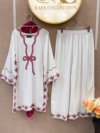 Bow embroidered suits 5002