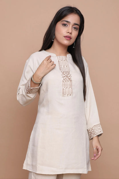 Cream Thread Work Co-Ord Set