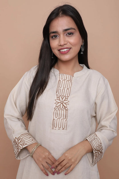 Cream Thread Work Co-Ord Set