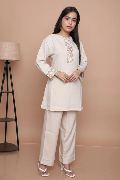 Cream Thread Work Co-Ord Set