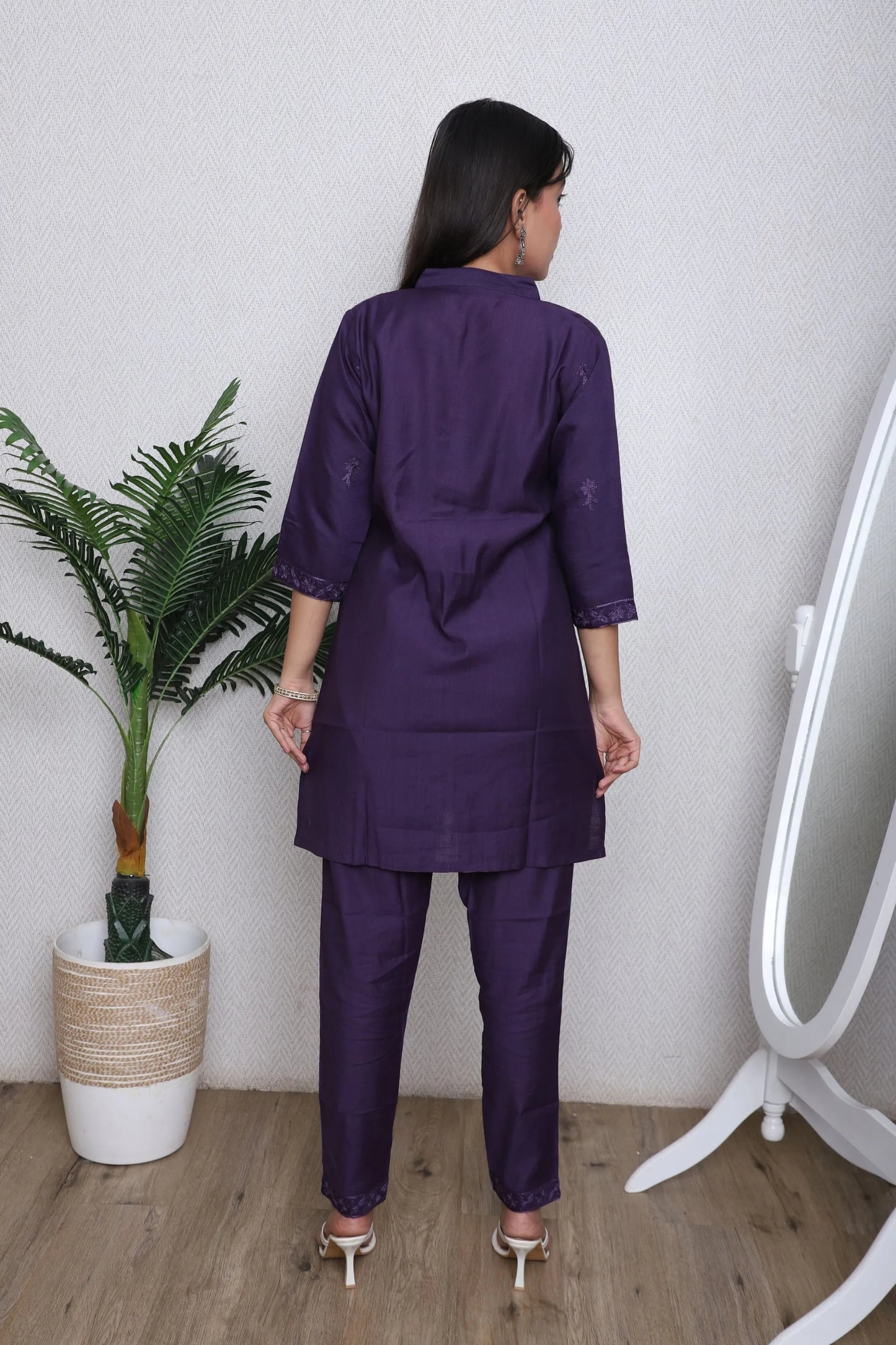 Deep Plum Embroidered Co-Ord Set