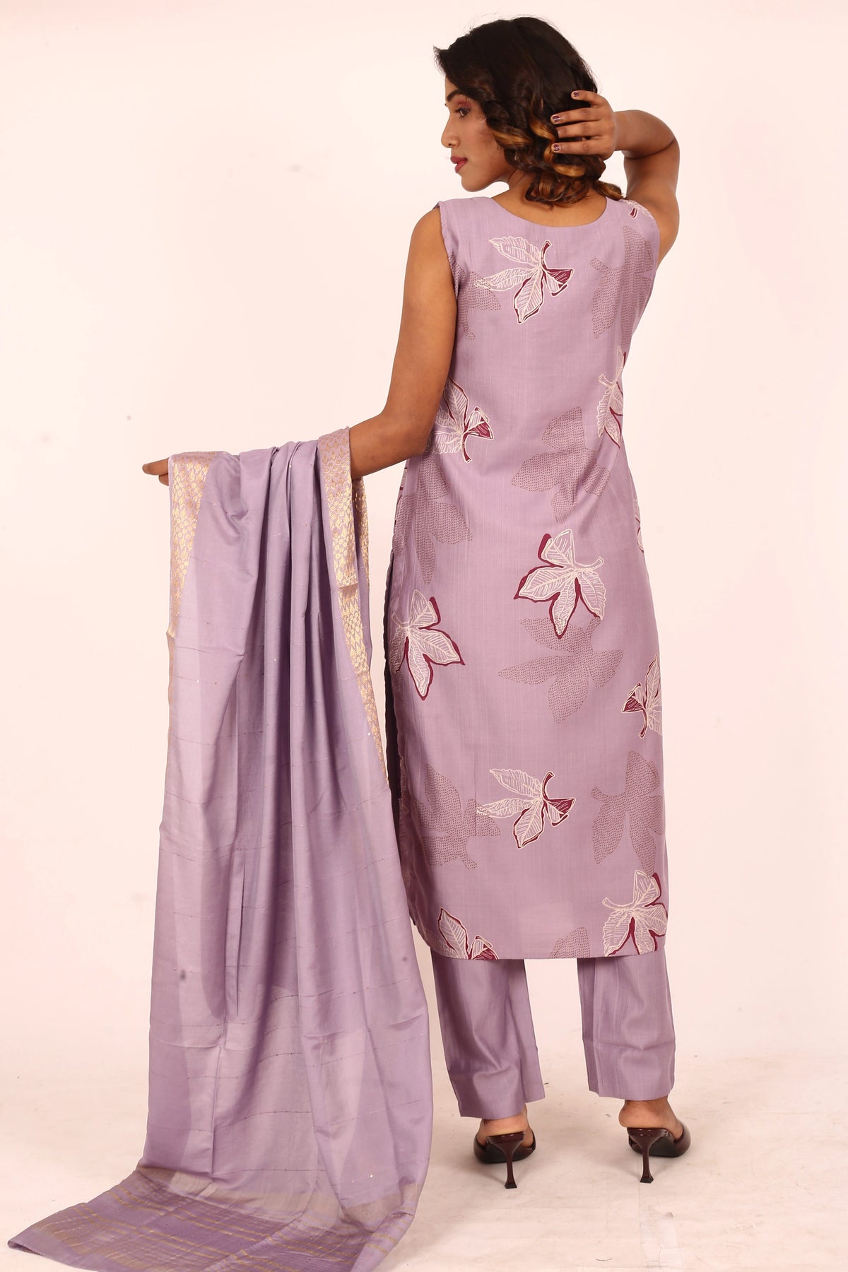 Lavender Embroidered Suit Set