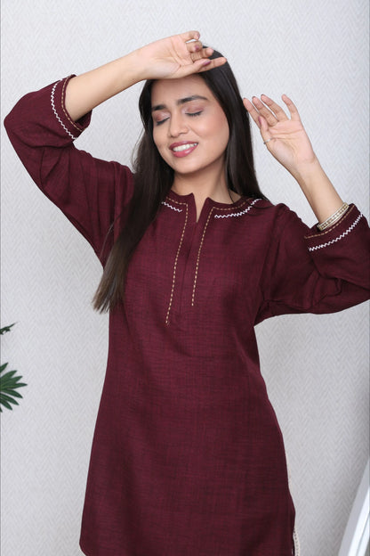 Rich Maroon Lace Co-Ord Set