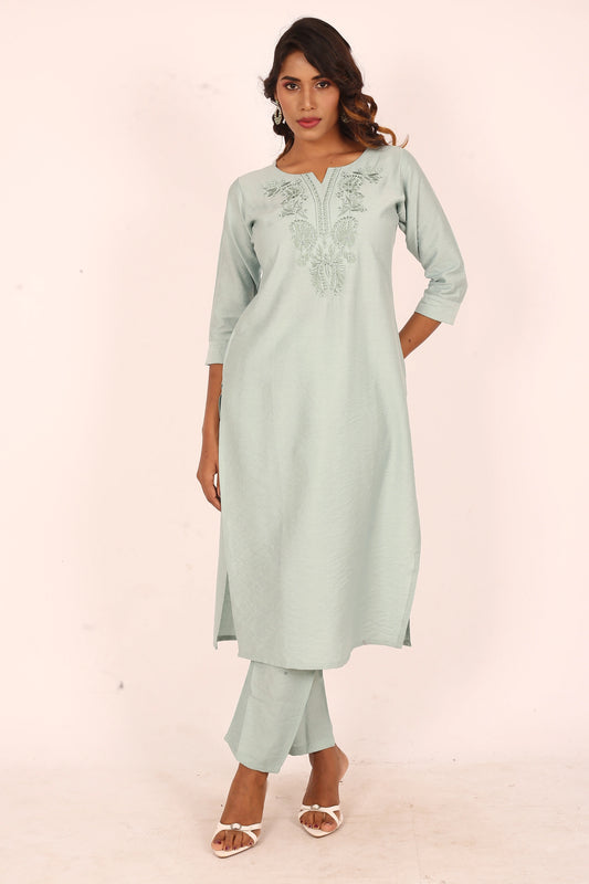 Mint Green Handwork Kurta Set