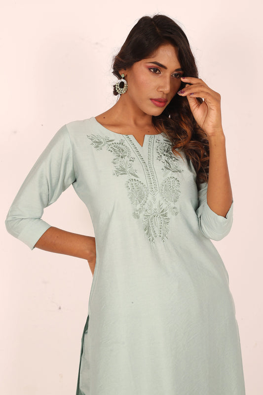 Mint Green Handwork Kurta Set