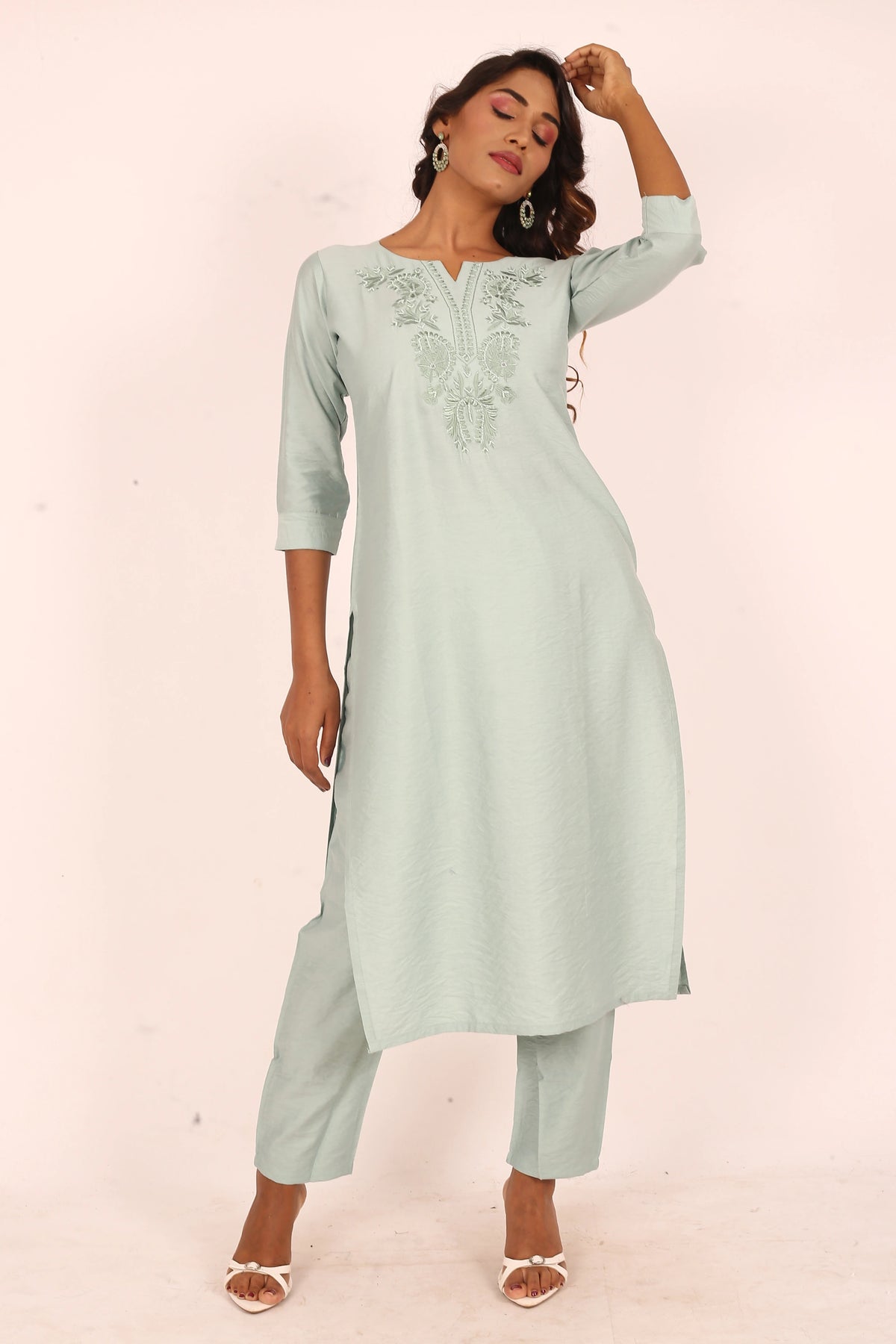 Mint Green Handwork Kurta Set