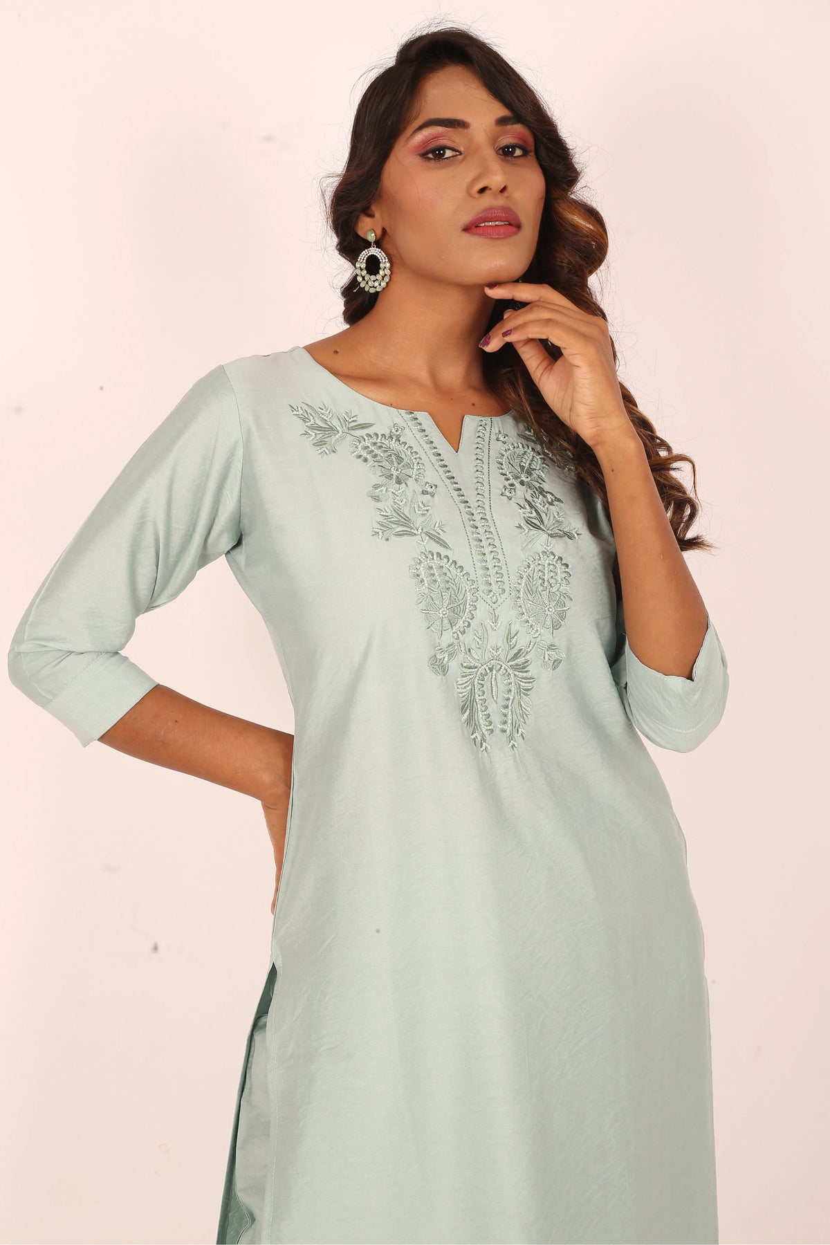 Mint Green Handwork Kurta Set