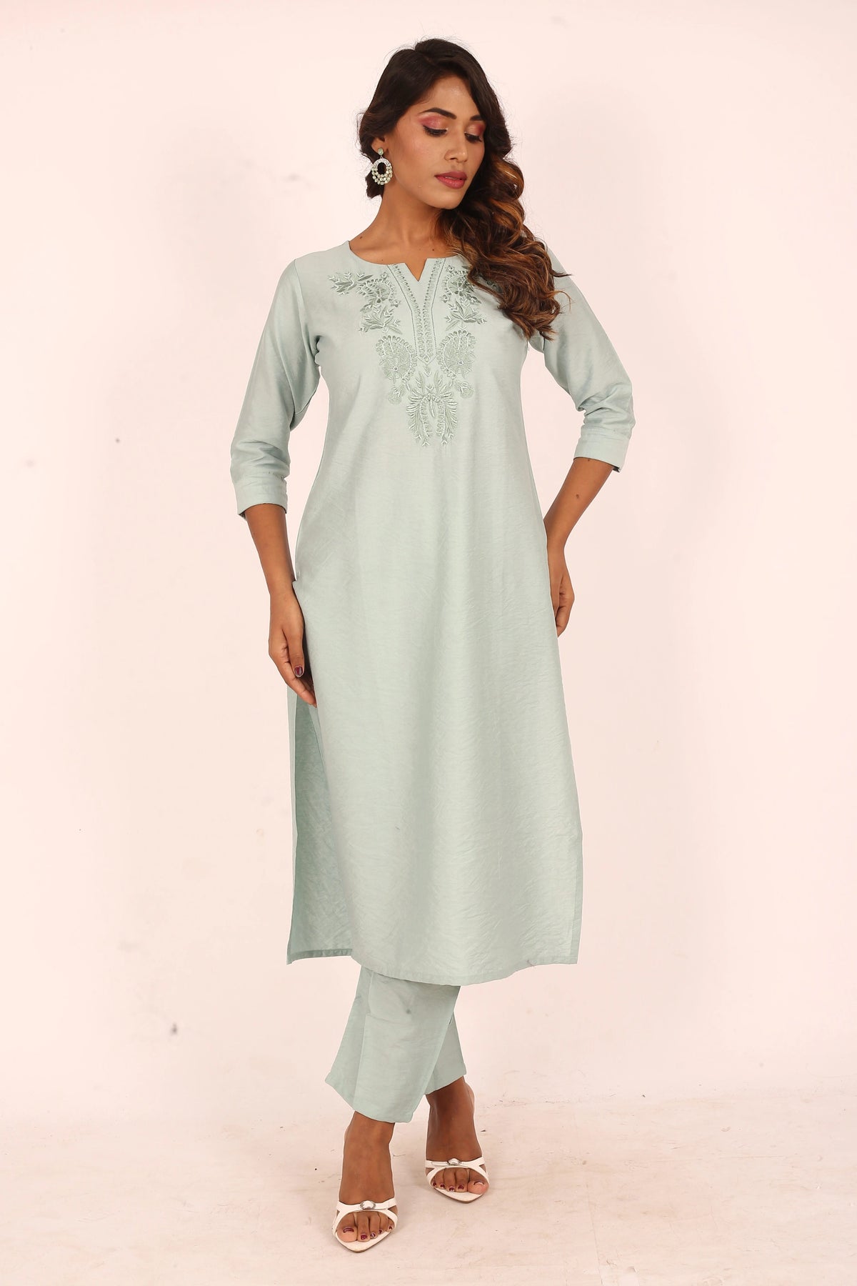 Mint Green Handwork Kurta Set