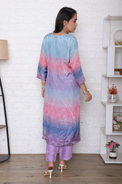 Pastel Ombre Embellished Suit Set