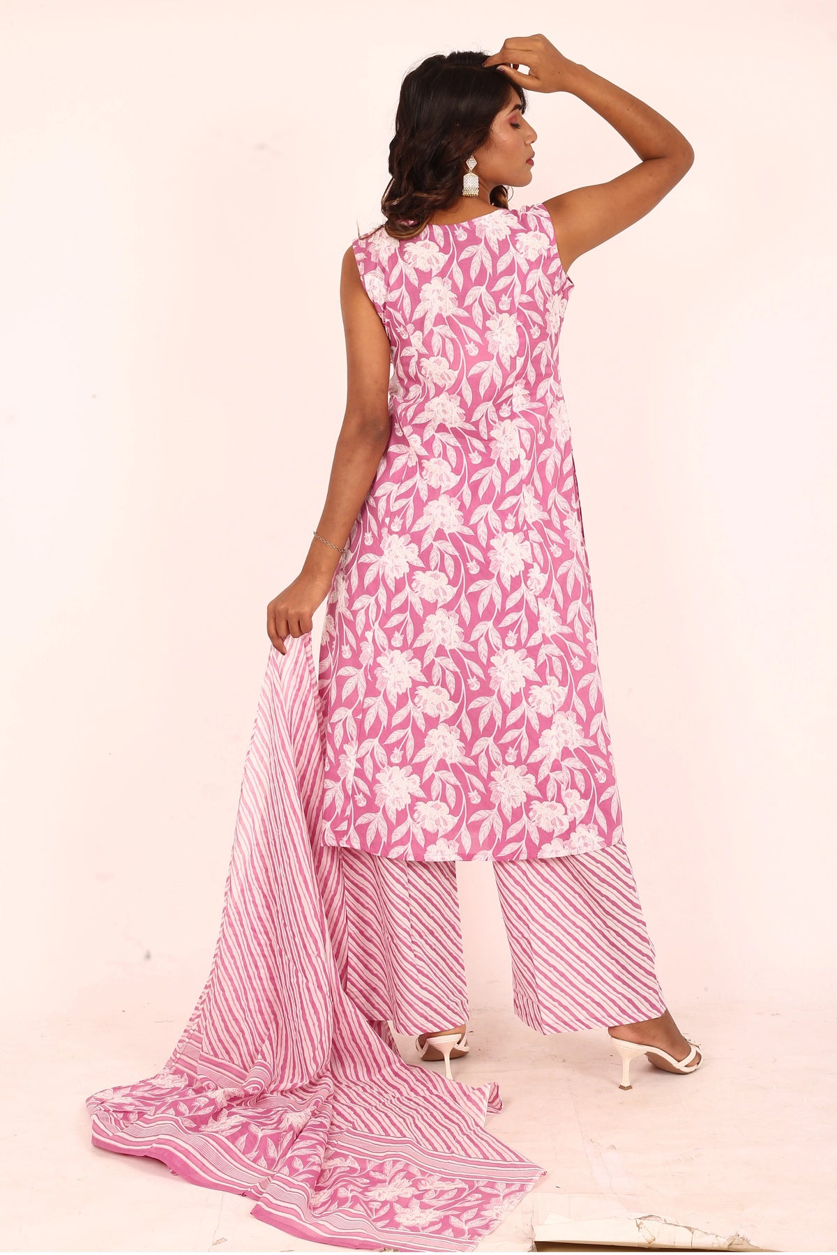 Pink Floral Printed Suit Set