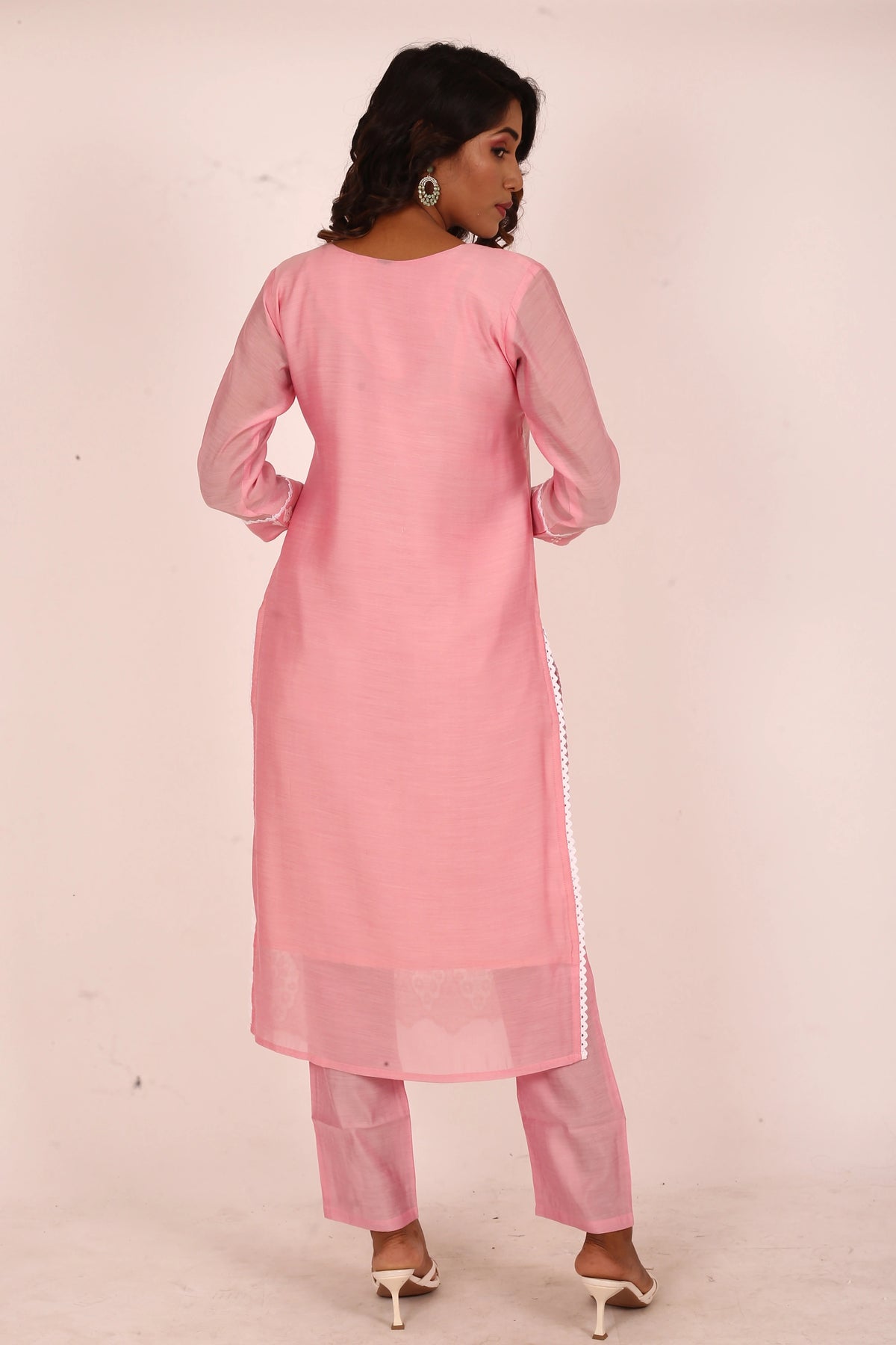 Pink Embroidered Kurta Set