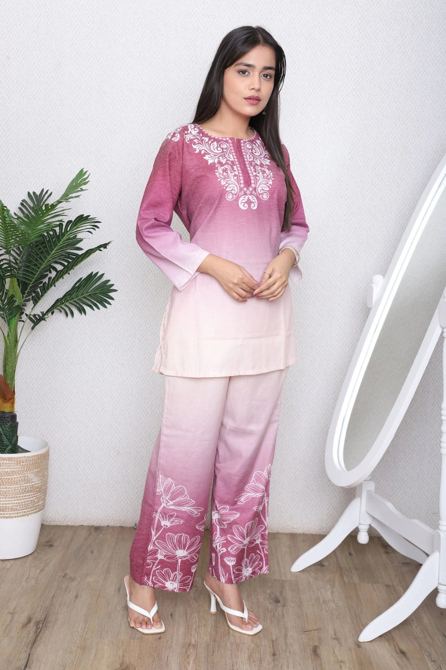 Rose Ombre Floral Co-Ord Set