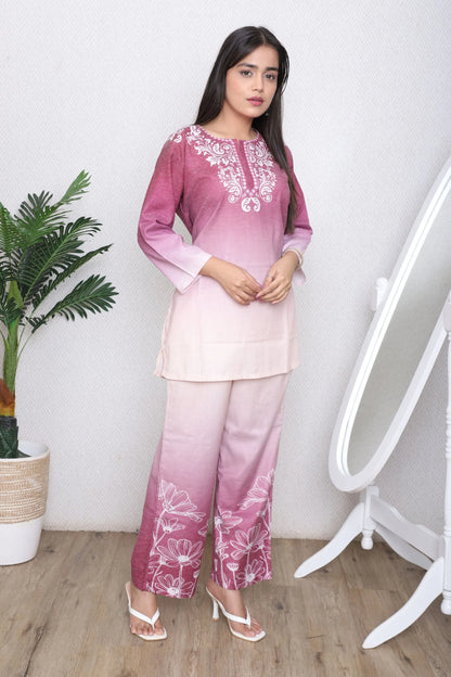 Rose Ombre Floral Co-Ord Set
