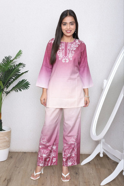 Rose Ombre Floral Co-Ord Set